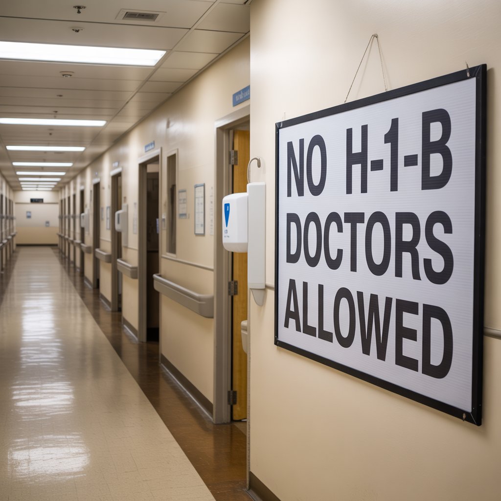 Marjorie Taylor Greene Wants to End H-1B Visas (Days After Trump Said They're Essential) 4 a photograph of an empty hospital corrid b9pmZas8SUOaL62wOditXw GwqjJhA8TzSEnHy19S10Gw