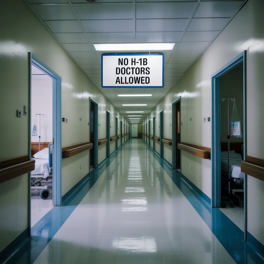 Marjorie Taylor Greene Wants to End H-1B Visas (Days After Trump Said They're Essential) 6 a photograph of an empty hospital hallwa Dg6OiOWfR3Si9Lg3 yaekQ GwqjJhA8TzSEnHy19S10Gw