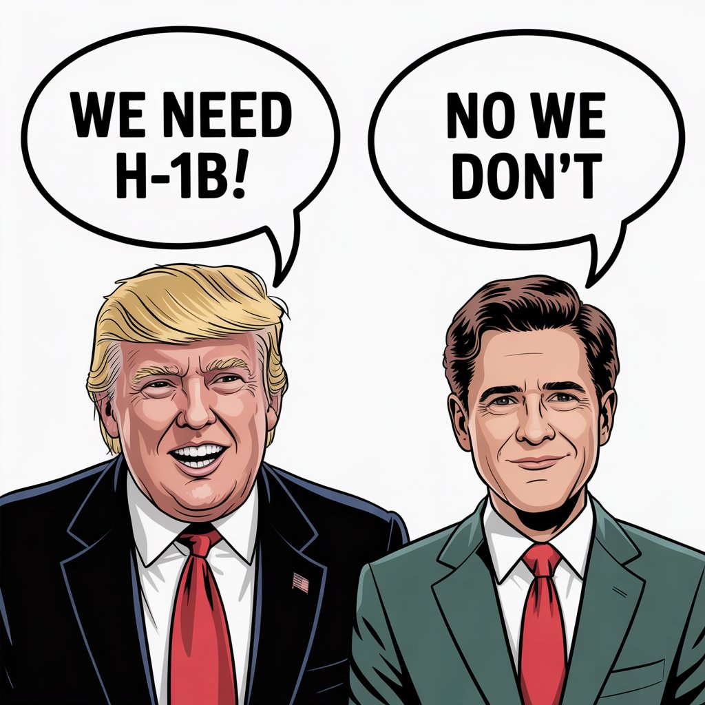 Marjorie Taylor Greene Wants to End H-1B Visas (Days After Trump Said They're Essential) 5 trump saying we need h 1b with greene sa g5d5KuEQSSmuDNPxCOHm6w A1Jtnc TRs2VkK1L5FAiGw