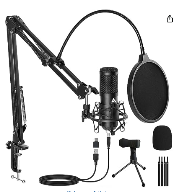 Audio Array AM-C1 USB Condenser Microphone Kit | 192kHz/24bit | 20-20KHz | 16mm Diaphram |