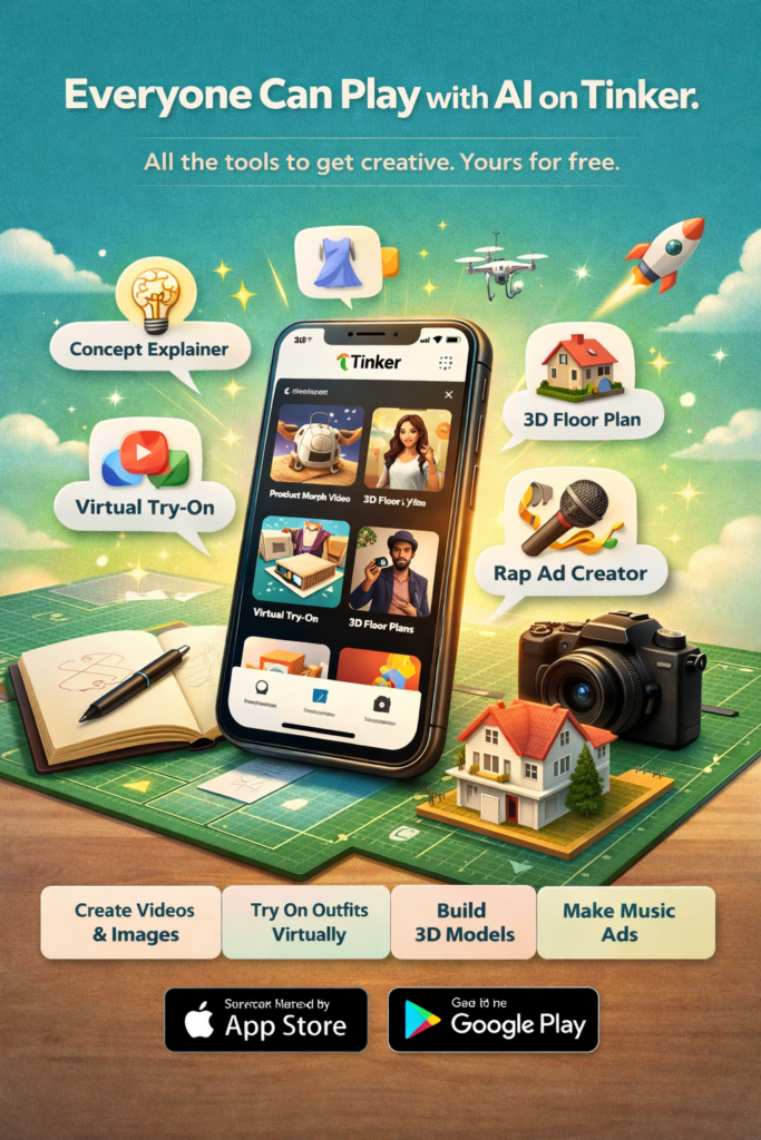 Tinker AI: The All-in-One Creative Playground Where Anyone Can Build with Artificial Intelligence 3 Tinker AI creative tools