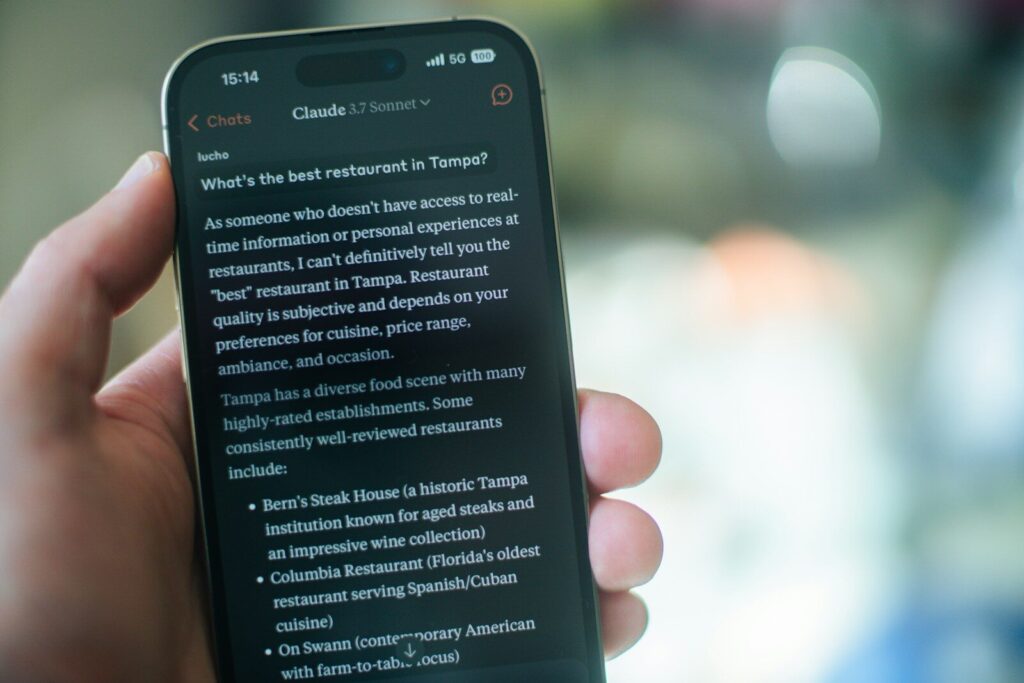 Claude AI and the U.S. Military Operations Against Iran: The Rise of AI-Driven Warfare 3 Someone is reading a list of tampa restaurants.